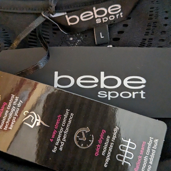 🆕 Bebe sport, lace/ knit top, LG, NEW with tags - Picture 9 of 10